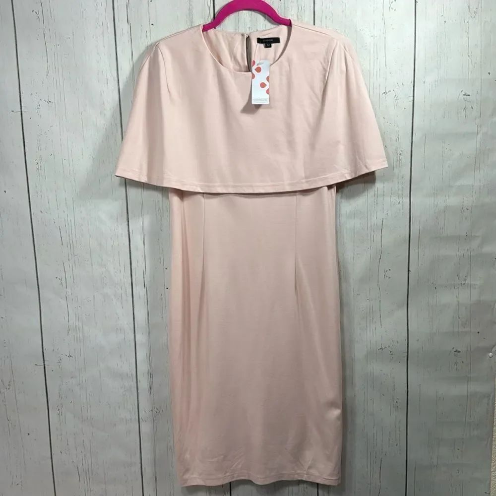 Floryday Womens Light Pink Classic Cape Detail Stretchy MidI Dress
